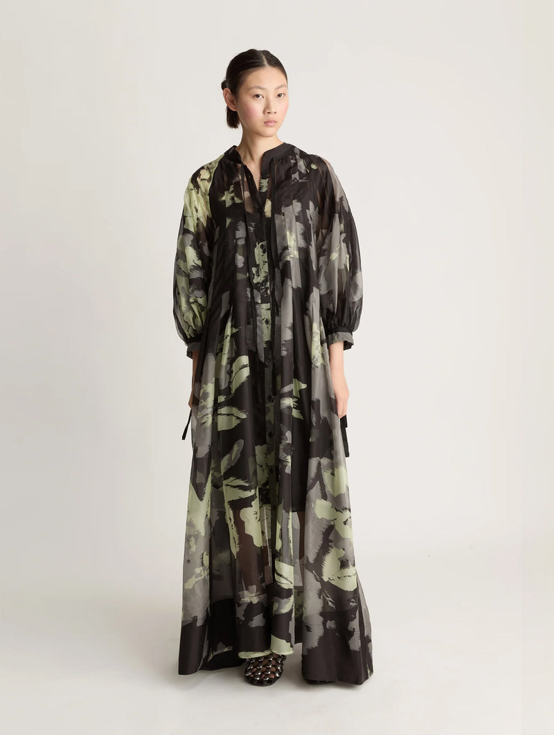 Sonja Silk Maxi Dress in Flint