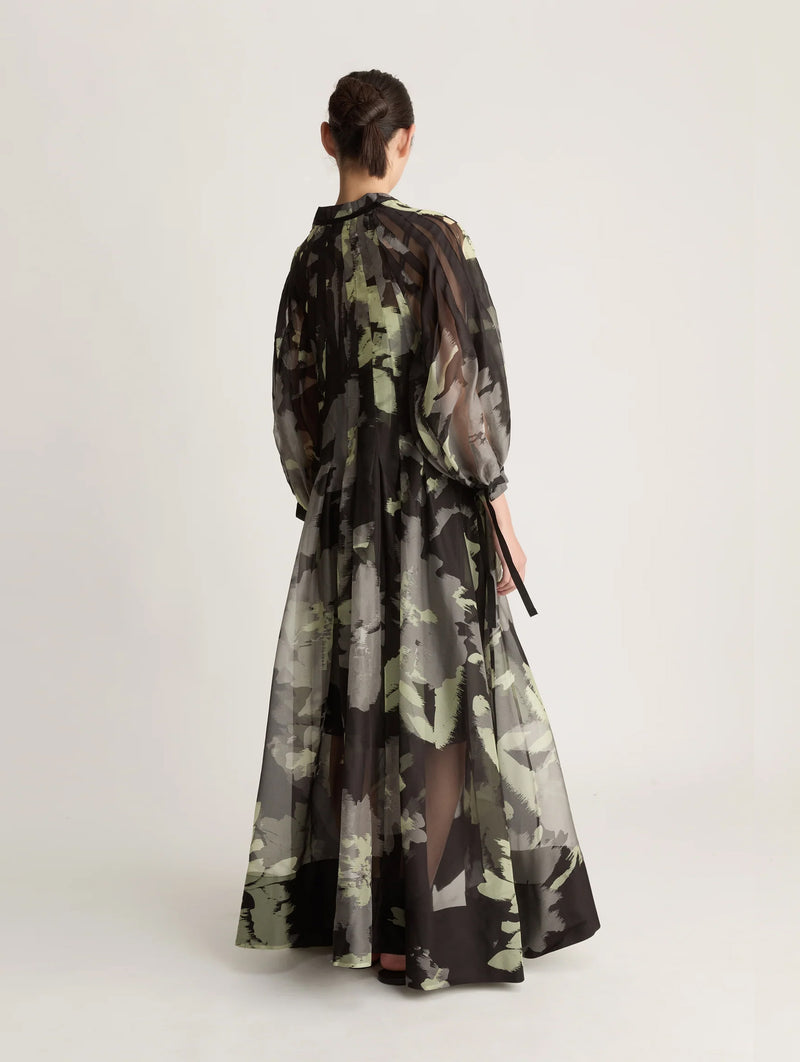 Sonja Silk Maxi Dress in Flint