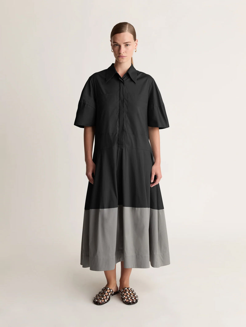 Spencer Lantern Dress in Black