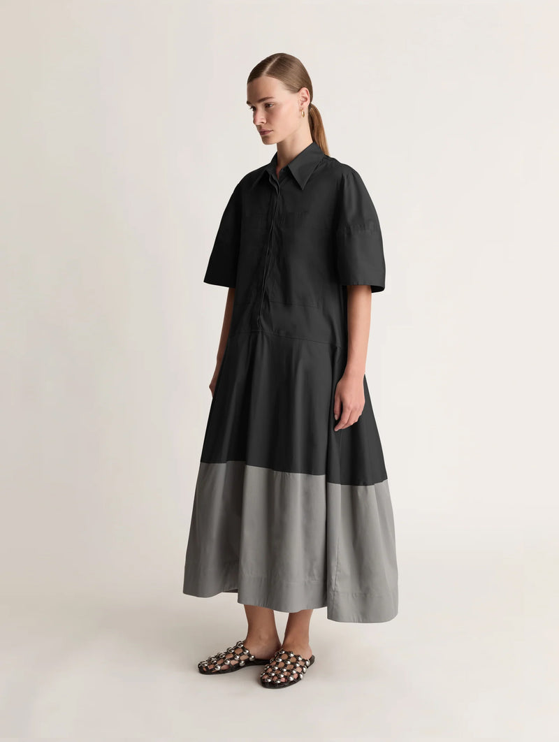 Spencer Lantern Dress in Black