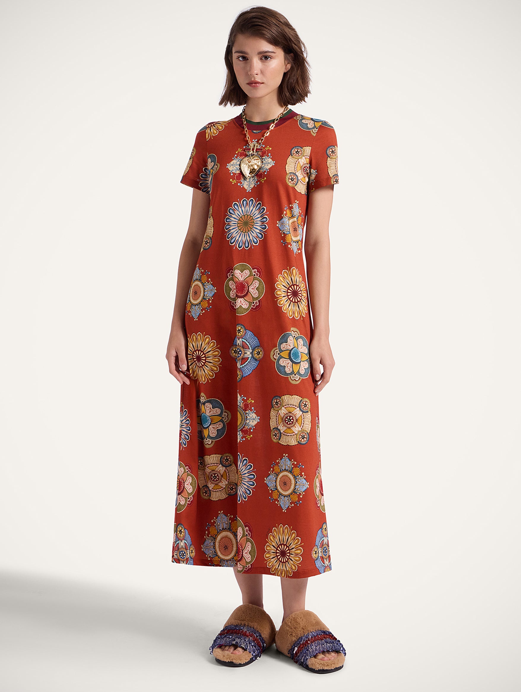 Sporty Swing Dress in Orange Nucleus