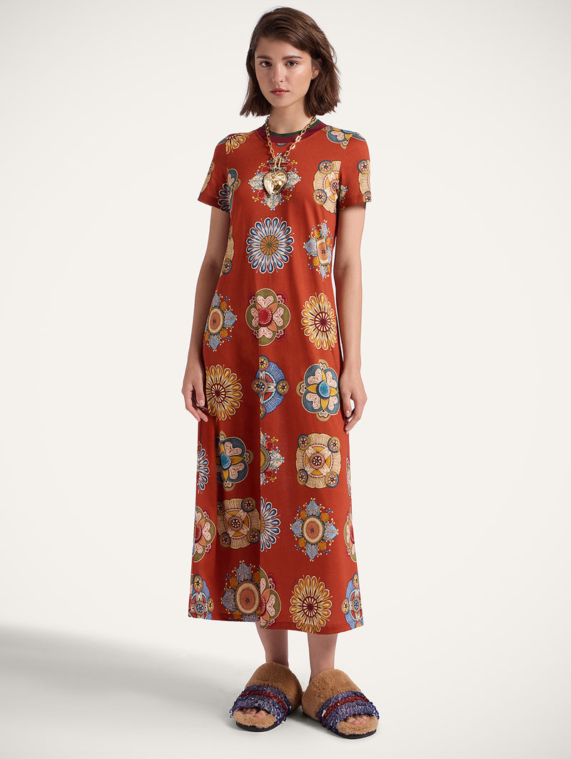 Sporty Swing Dress in Orange Nucleus