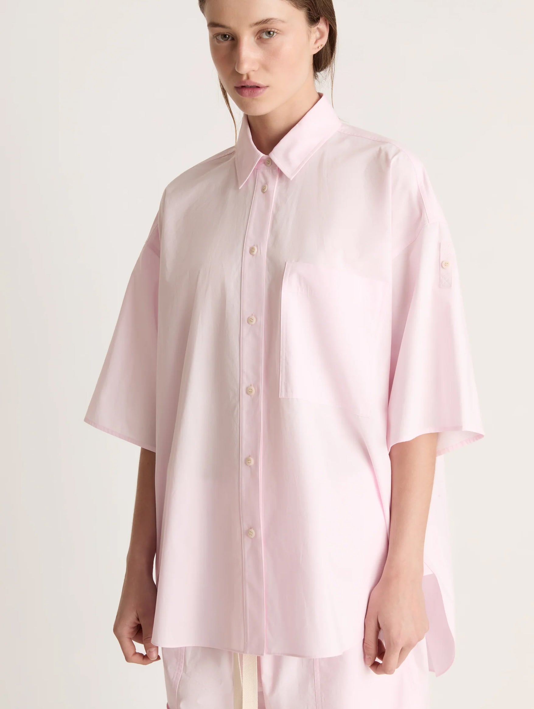 LM Poplin SS Shirt in Musk