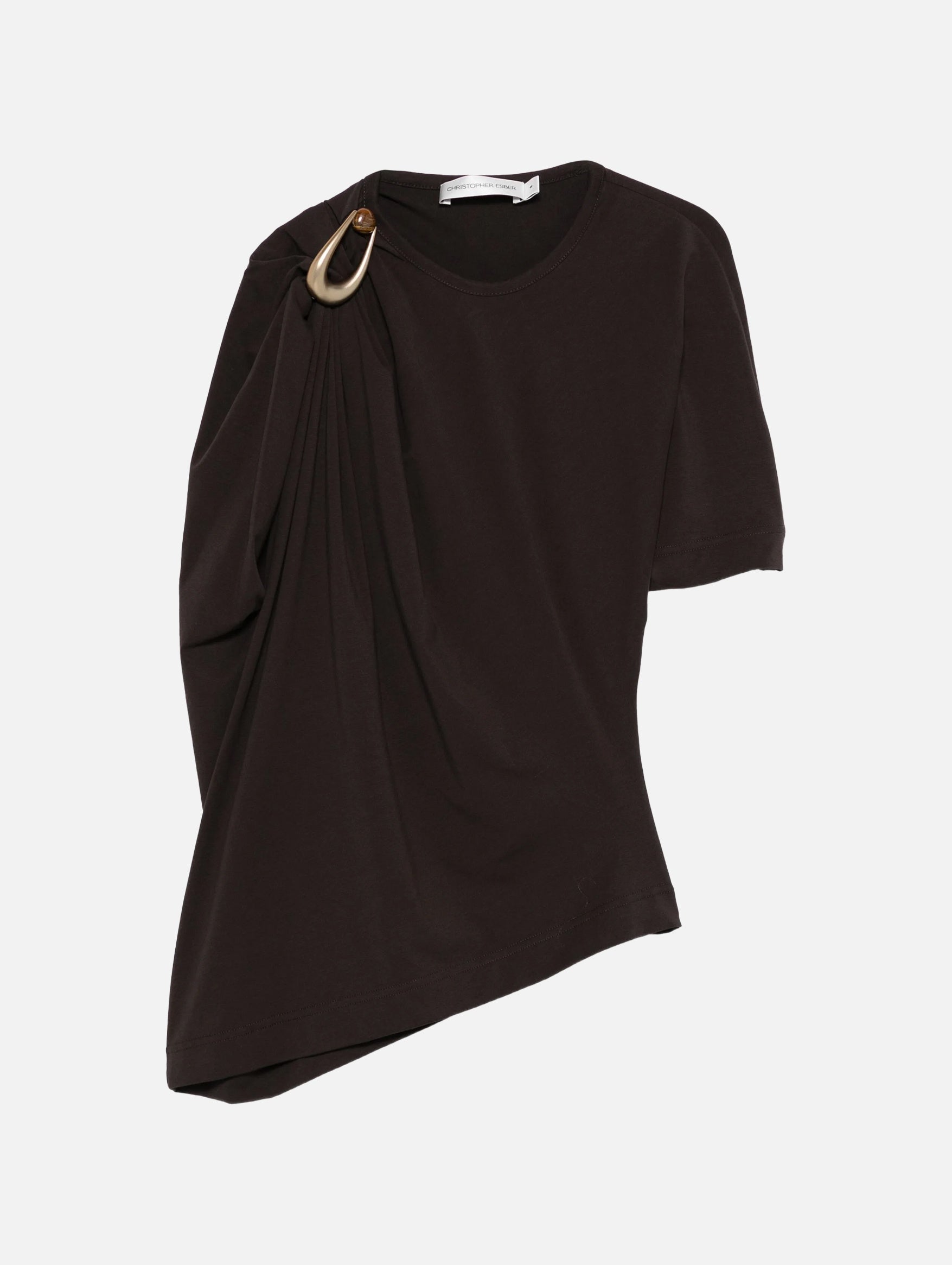 Stone Pin Cotton Tee in Espresso