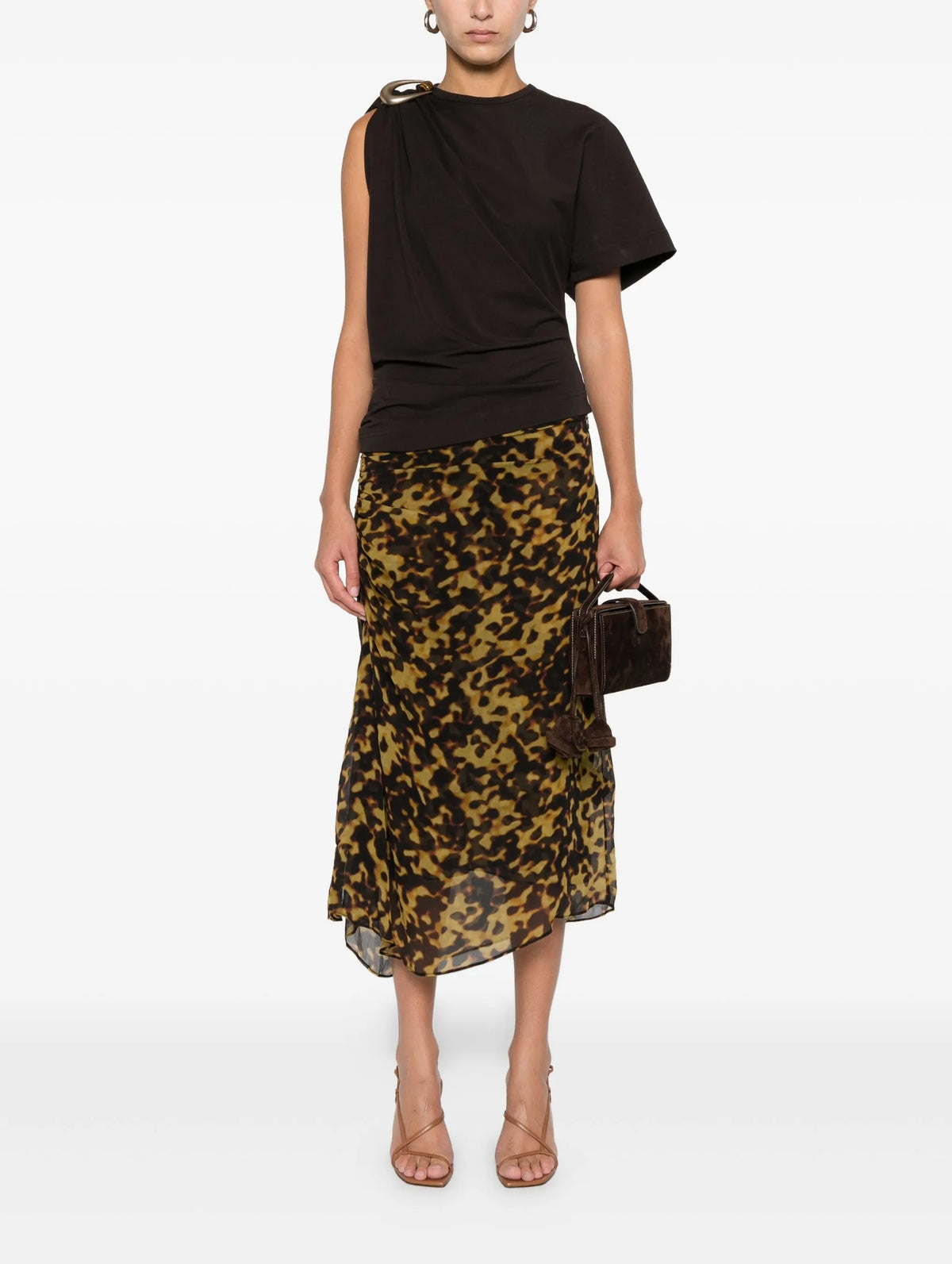 Stone Pin Cotton Tee in Espresso