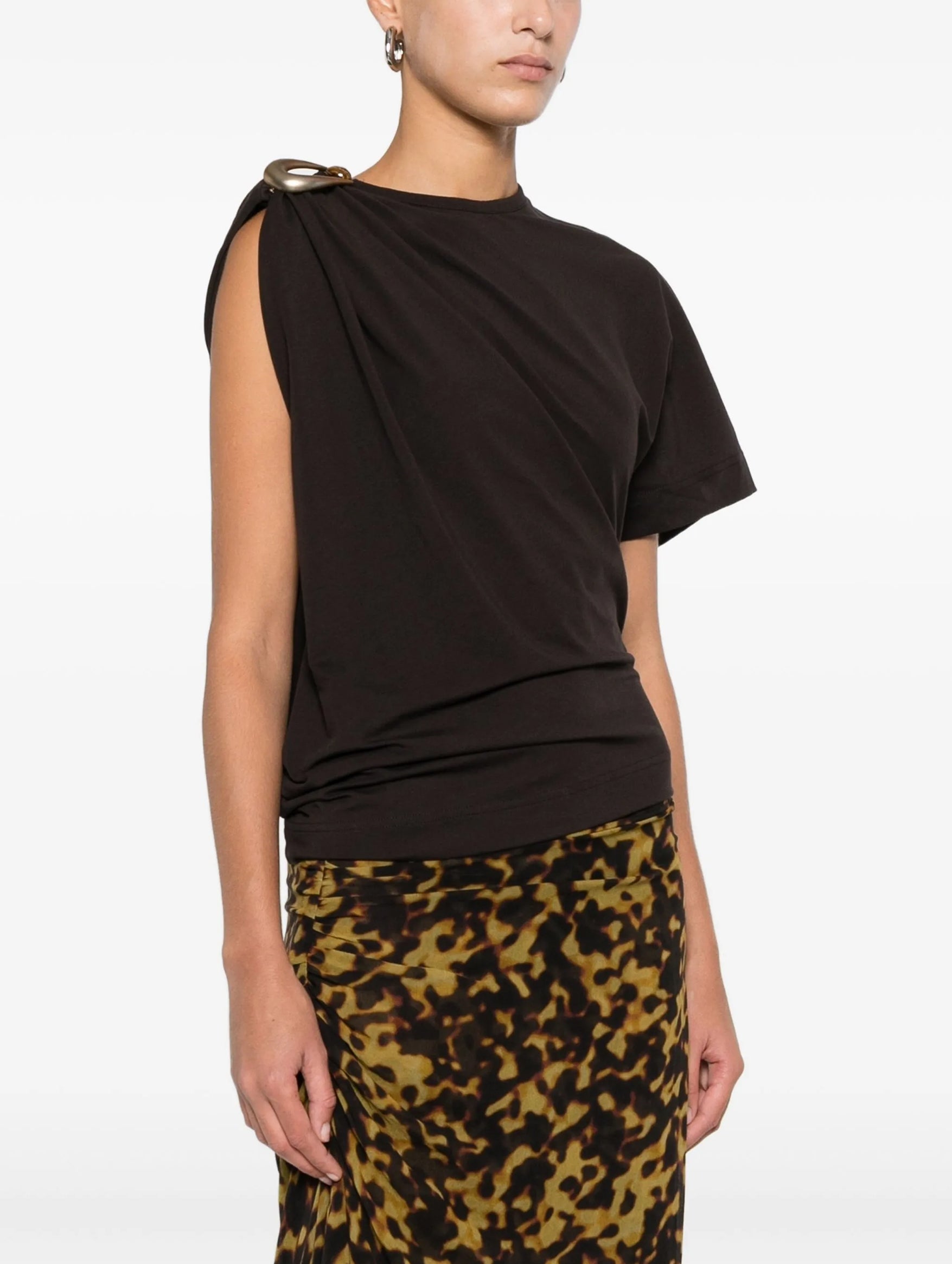 Stone Pin Cotton Tee in Espresso