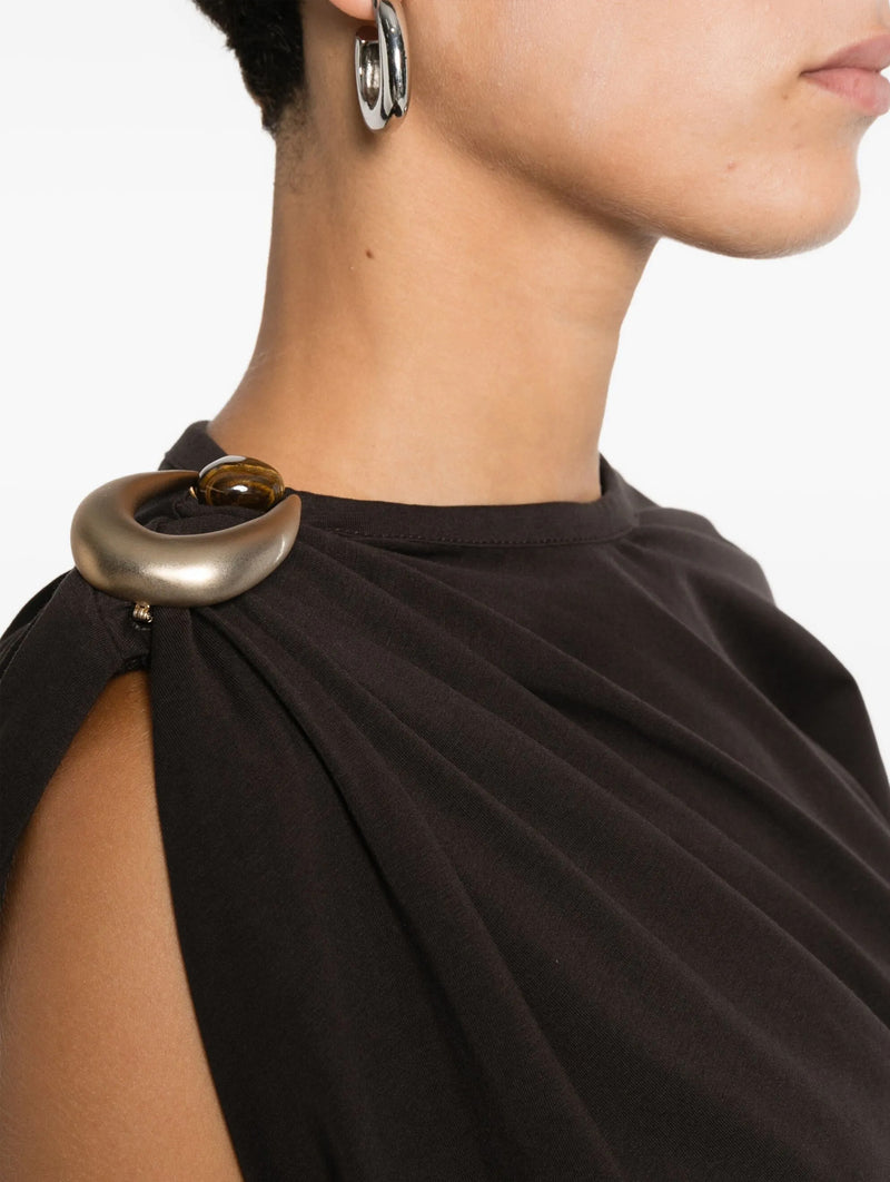 Stone Pin Cotton Tee in Espresso