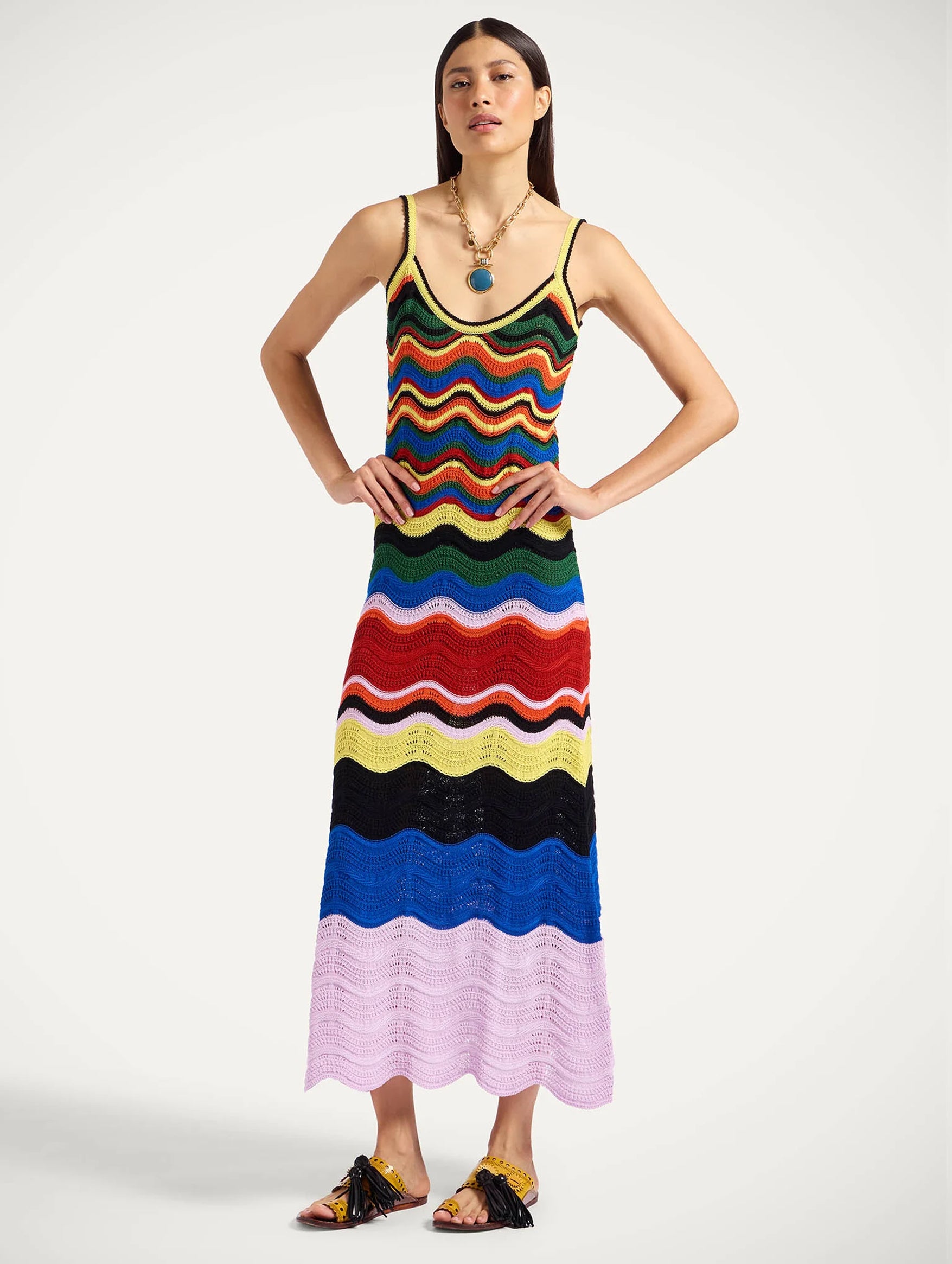 Chevron Sundress in Lilac & Blue