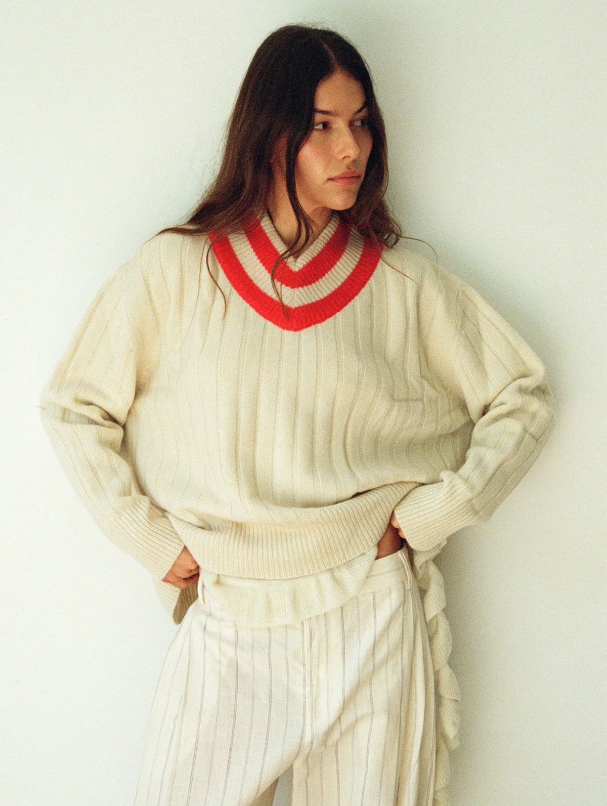 Been Loving You Too Long Sweater in Cherry and Milk