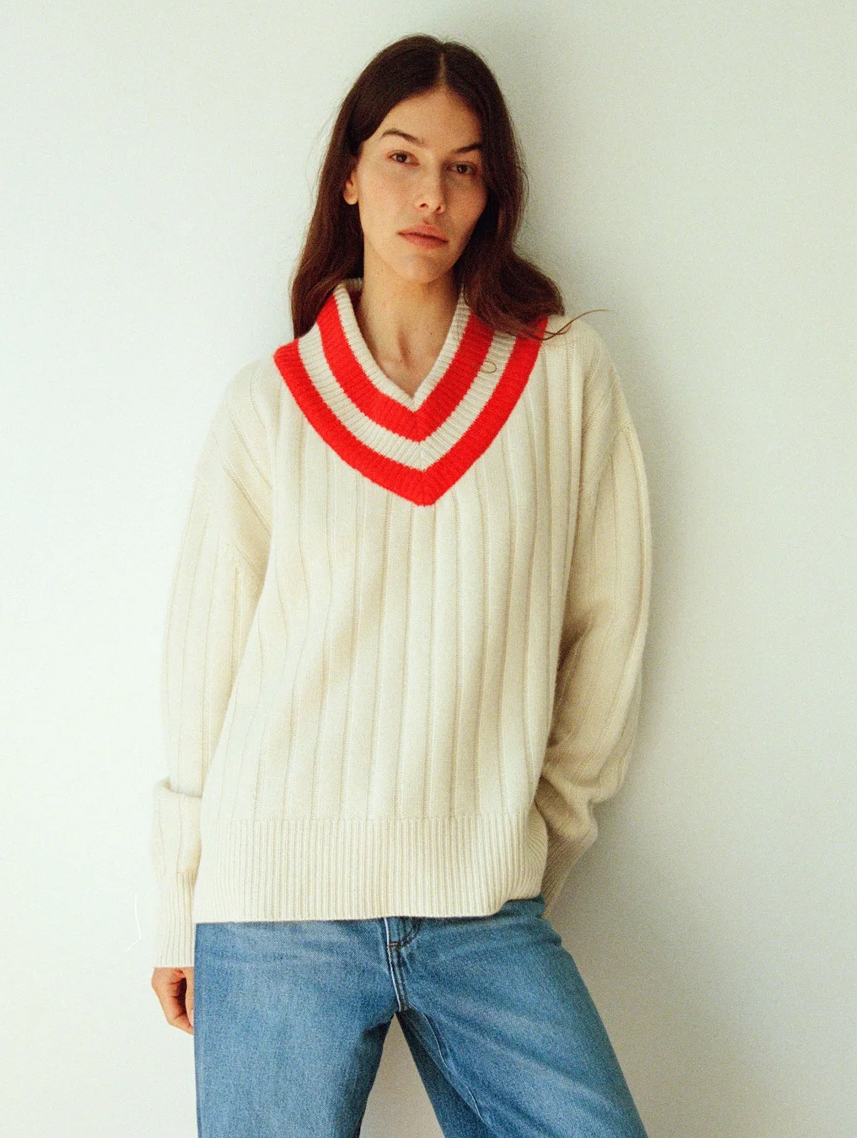 Been Loving You Too Long Sweater in Cherry and Milk