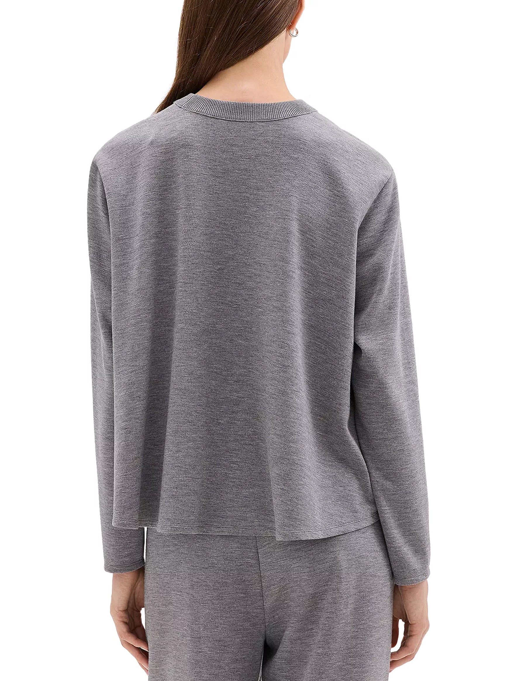 A-Line Double Knit Sweater in Grey Oatmeal