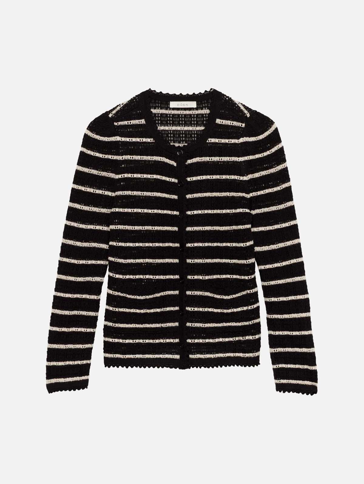Therese Cardigan in Noir Allaire Stripe
