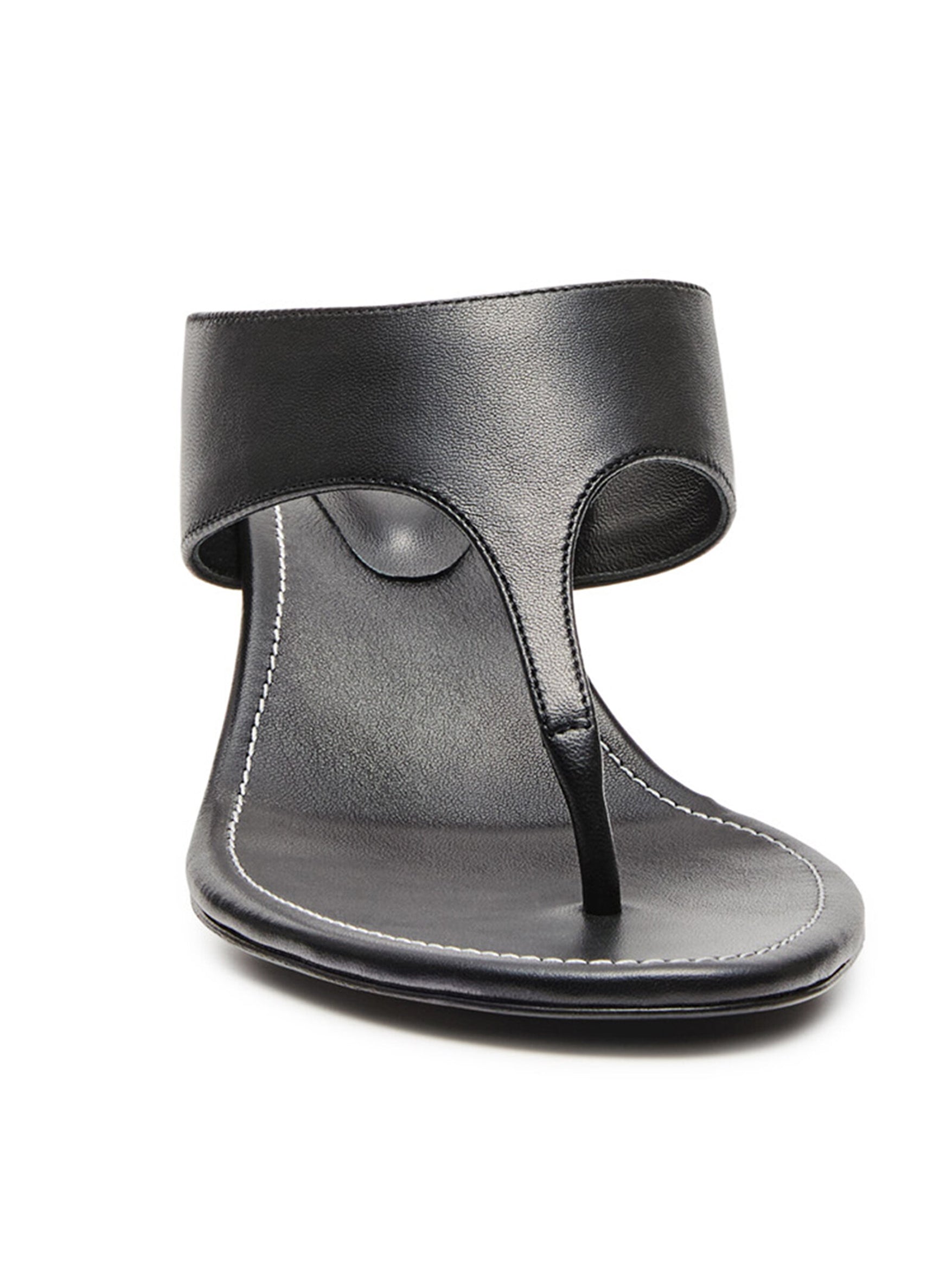Thong Heel Sandals in Black