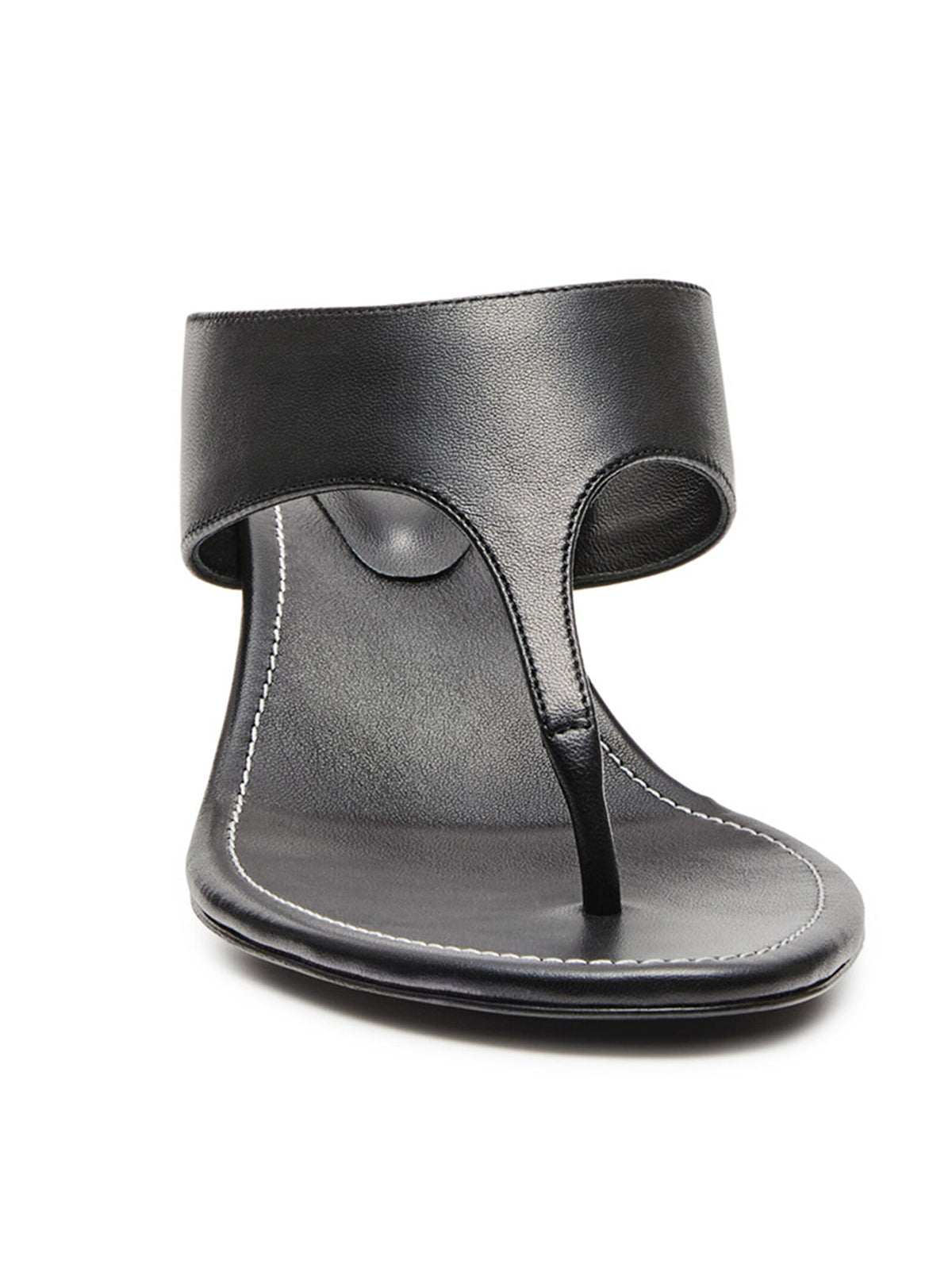 Thong Heel Sandals in Black