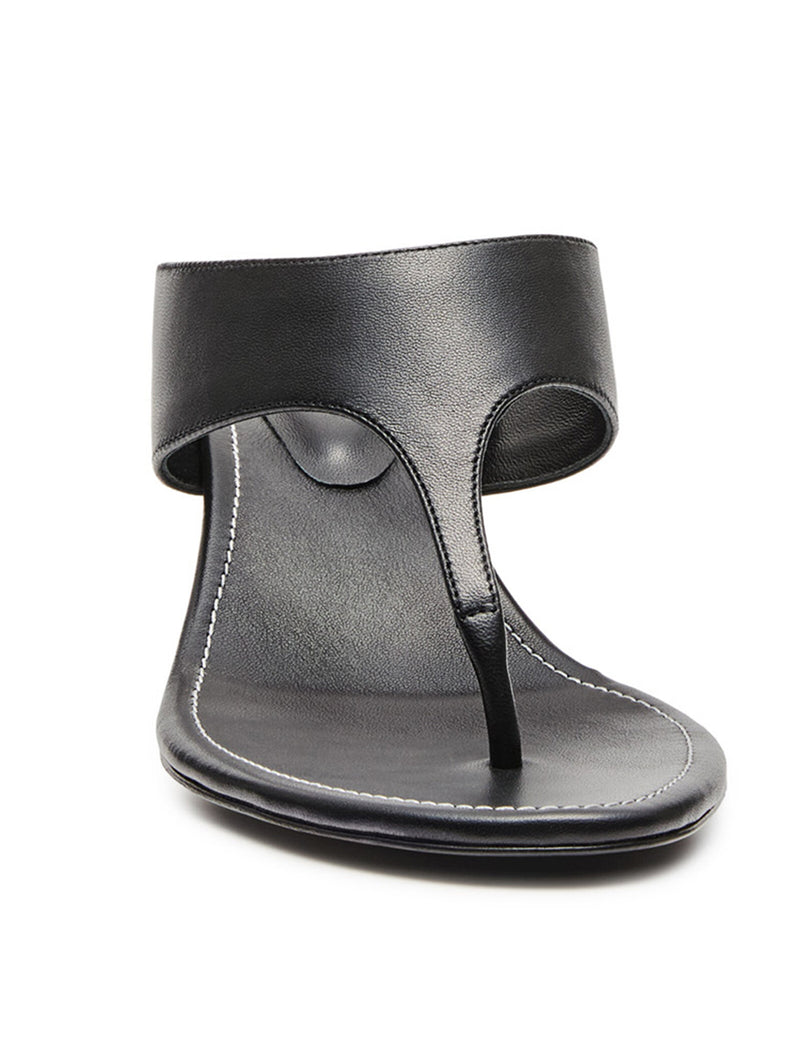 Thong Heel Sandals in Black
