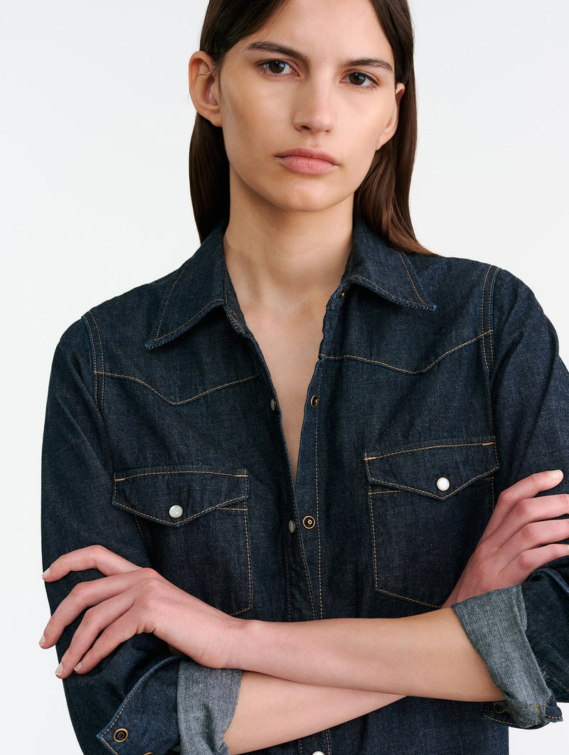 Travis Shirt in Indigo Rinse