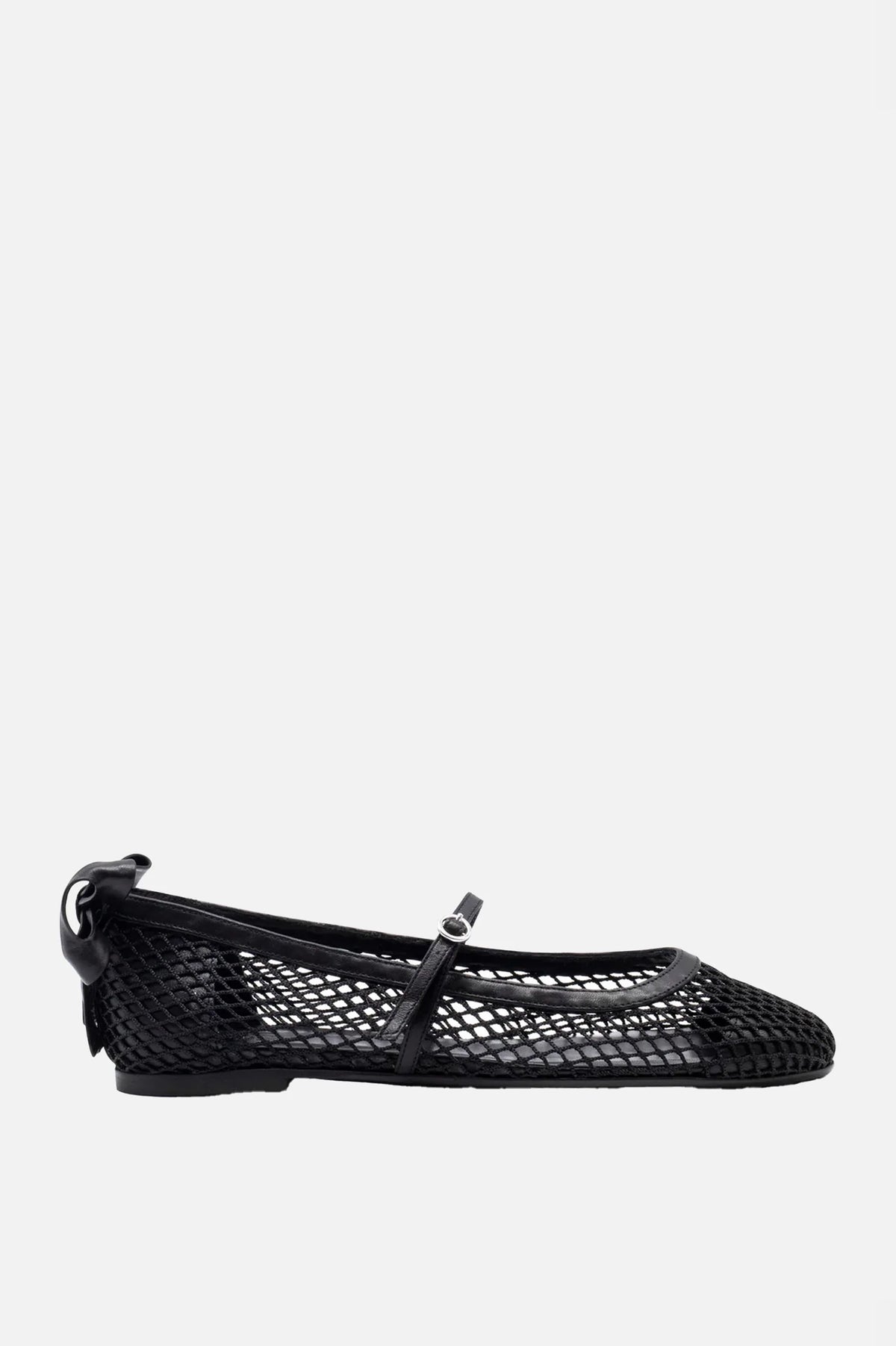 Grete Mesh Bow Ballerina in Black