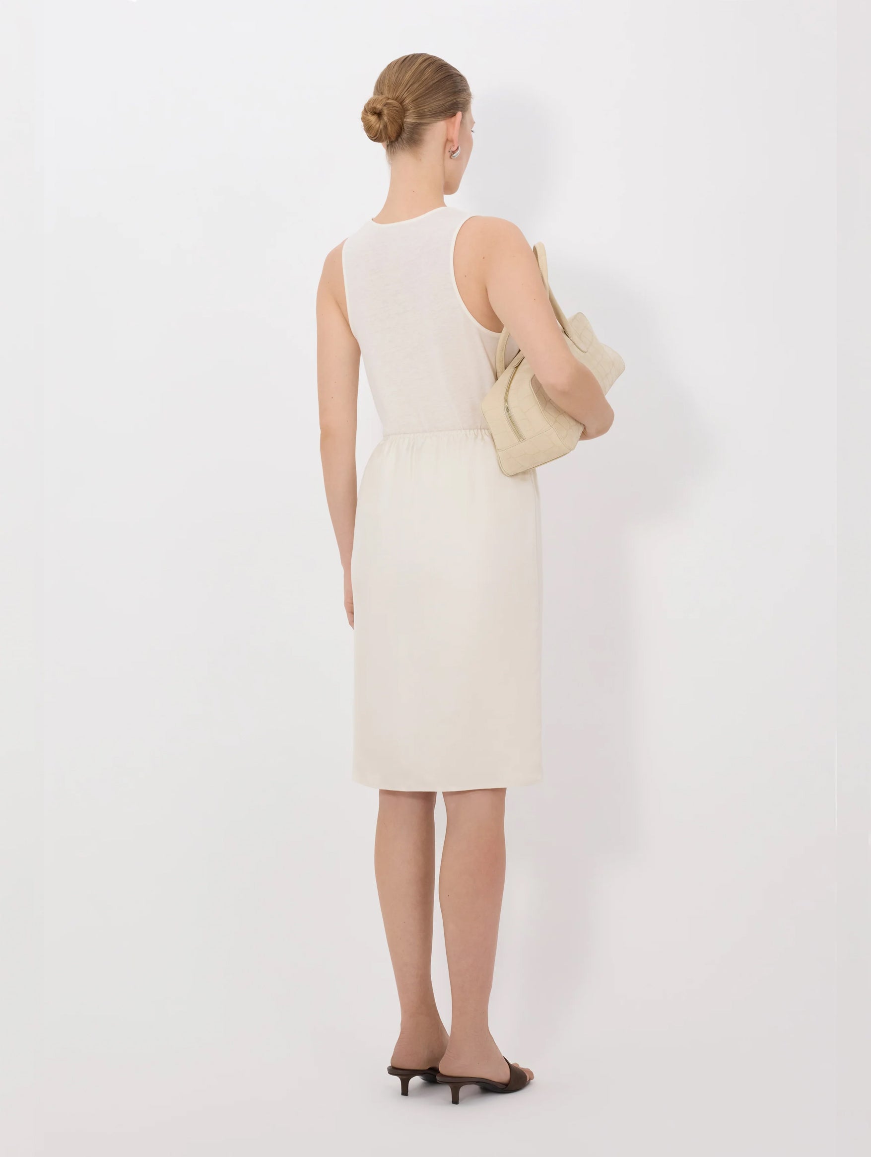 Vasali Silk twill Skirt in Ivory
