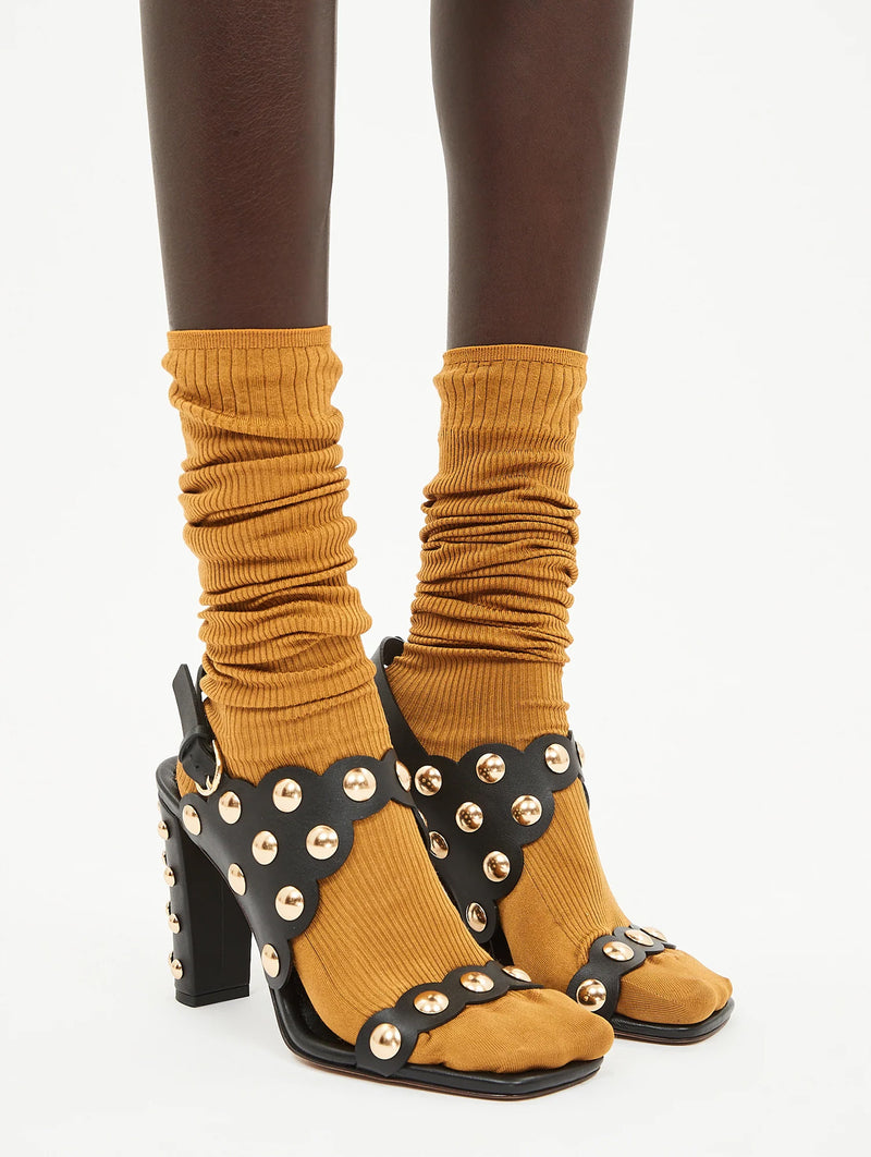 Vendome Studded High Heel in Noir