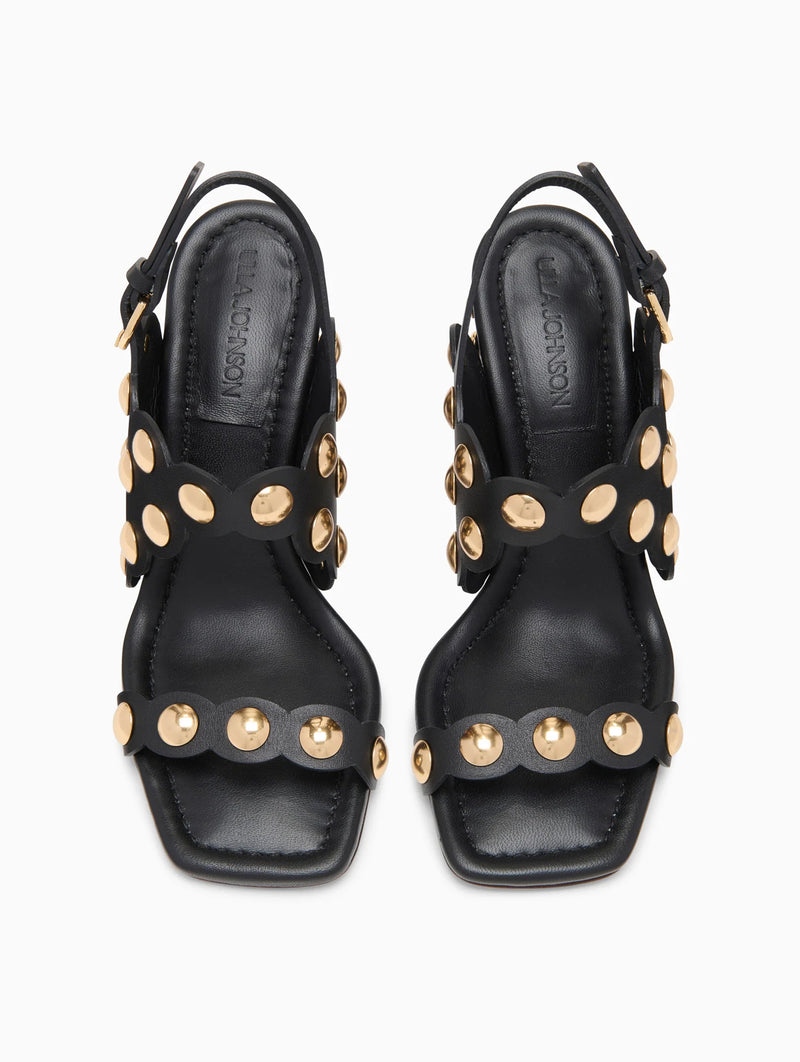 Vendome Studded High Heel in Noir