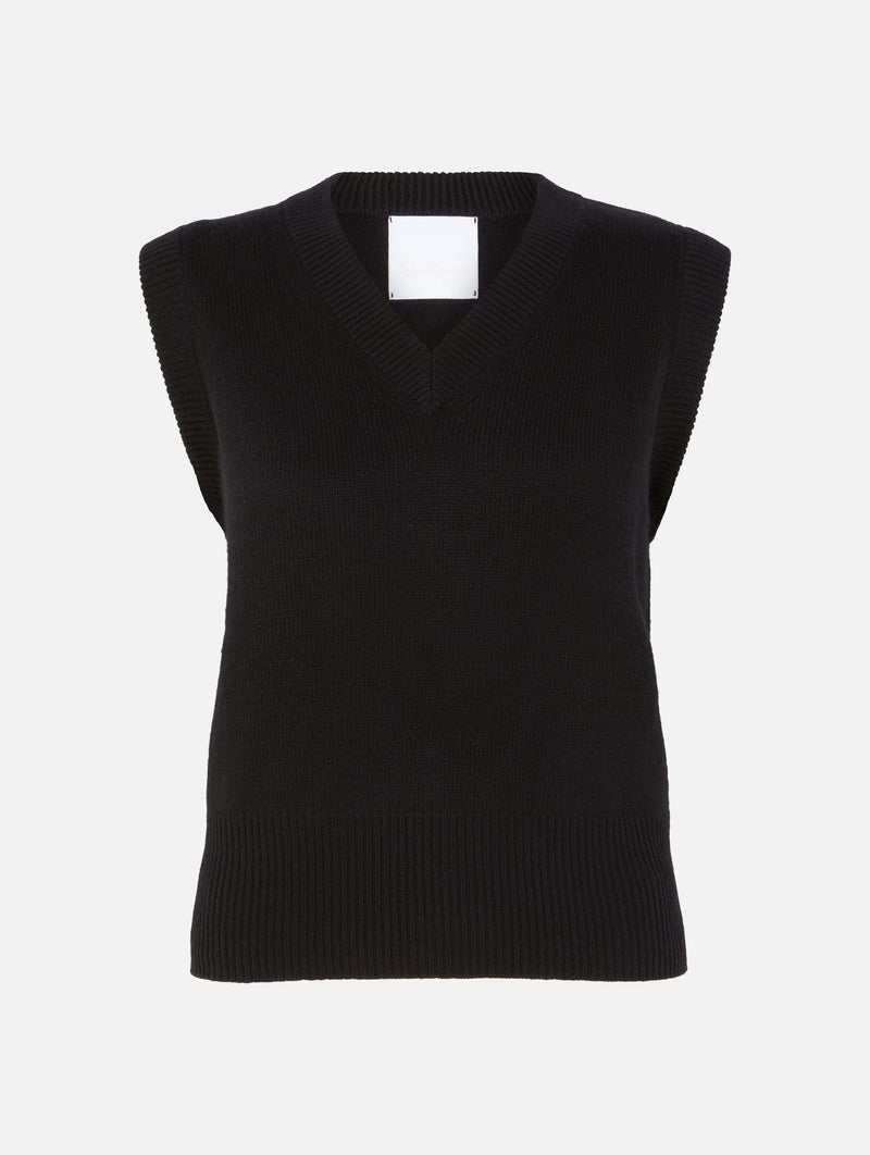 Merino Cashmere Vest in Black