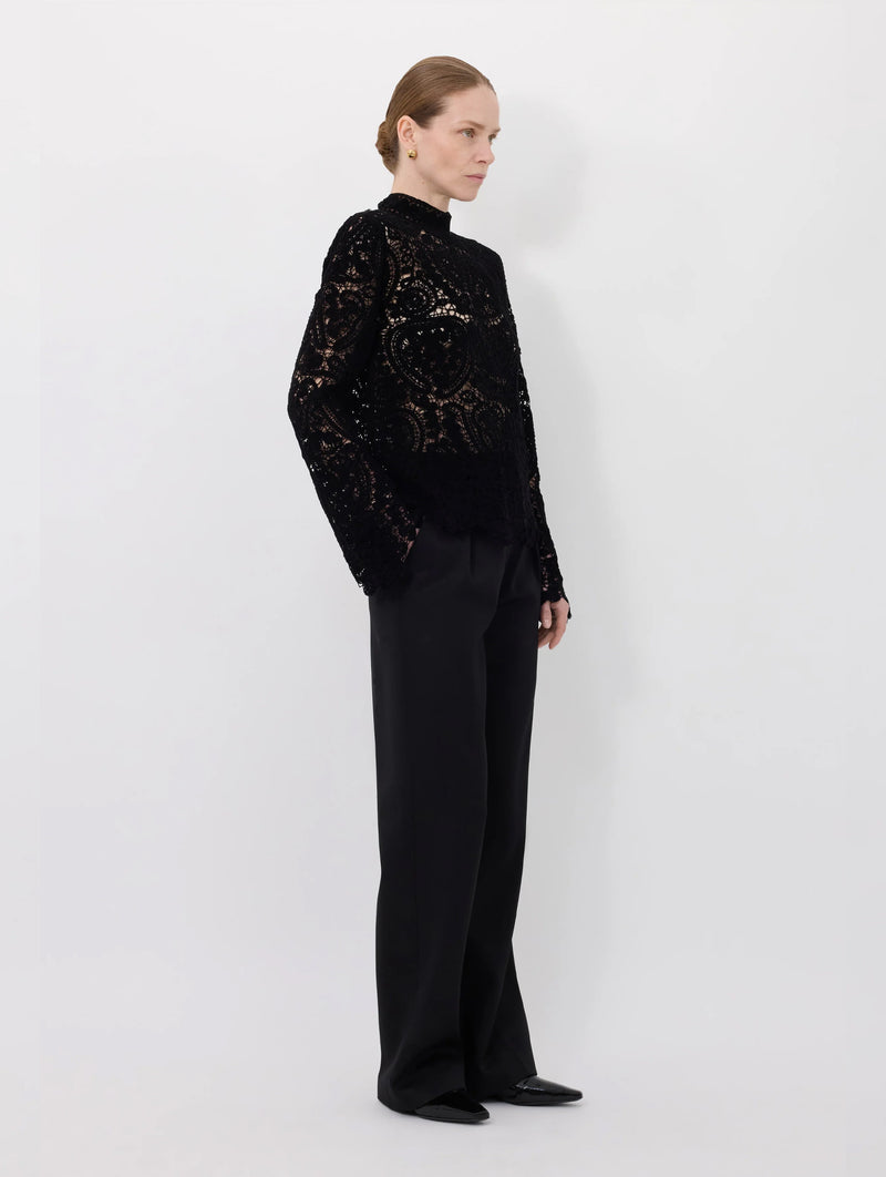 Wade Velvet Silk Knit Top in Black