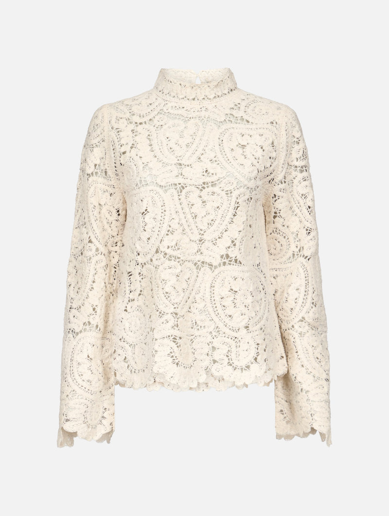 Wade Velvet Silk Knit Top in Ivory