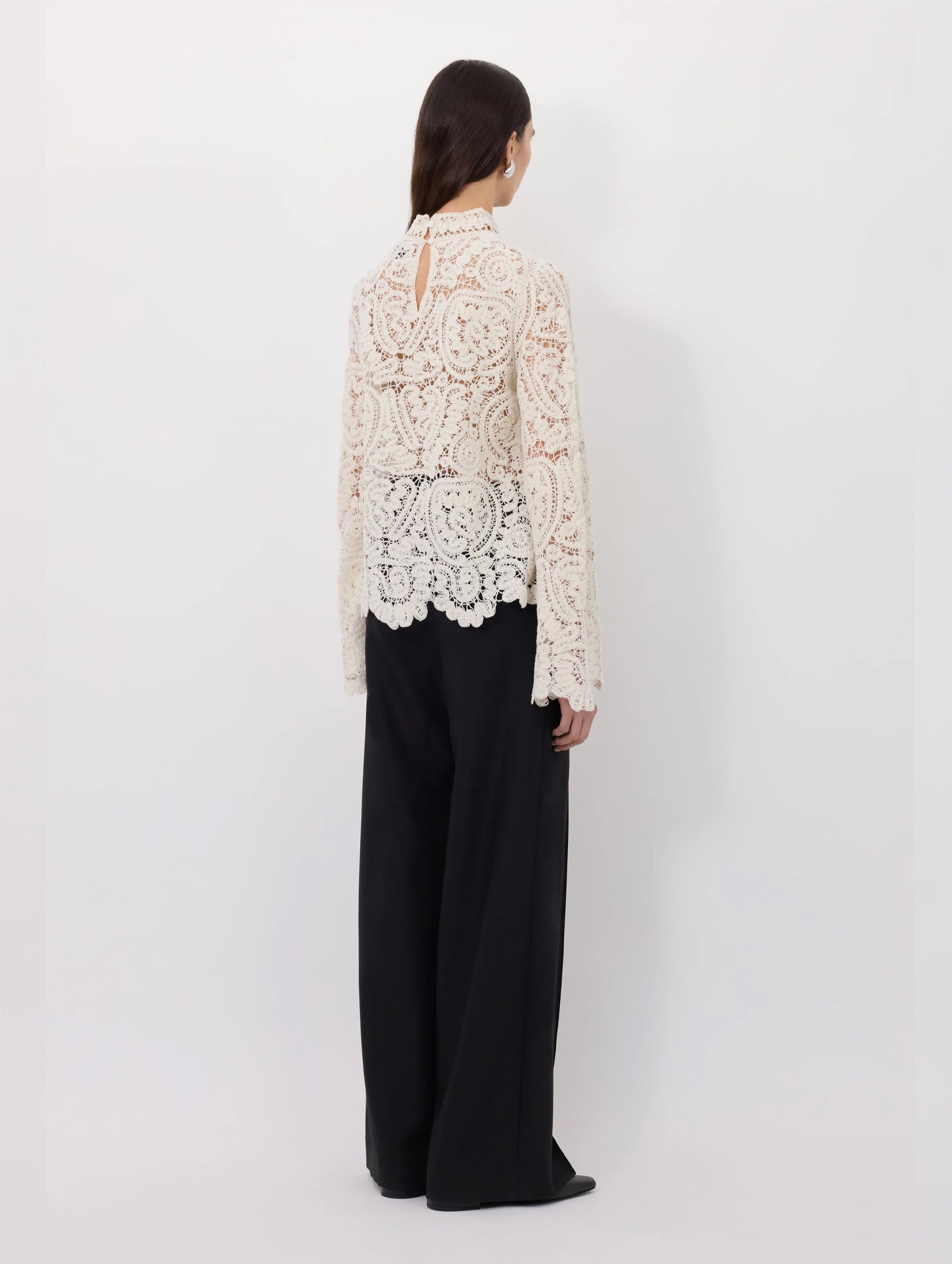 Wade Velvet Silk Knit Top in Ivory