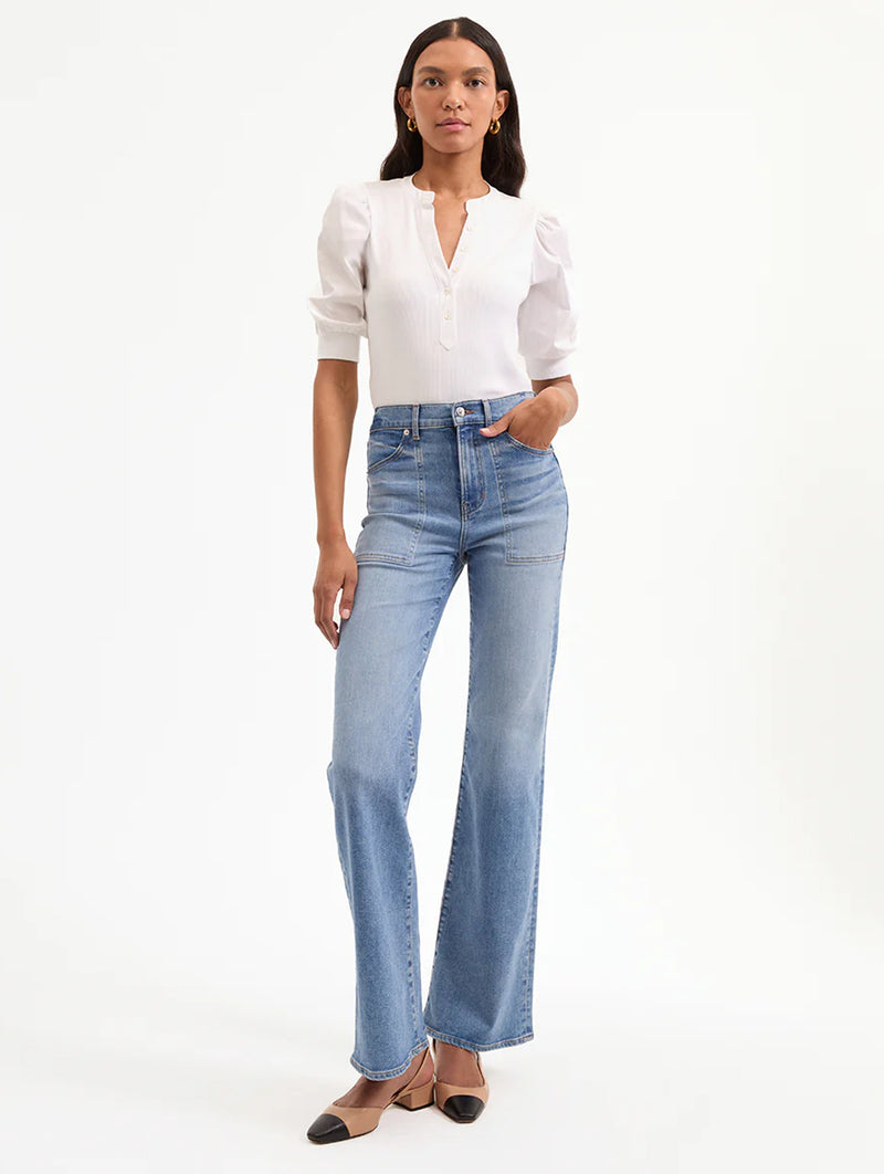 Coralee Puff Sleeve Tee in White