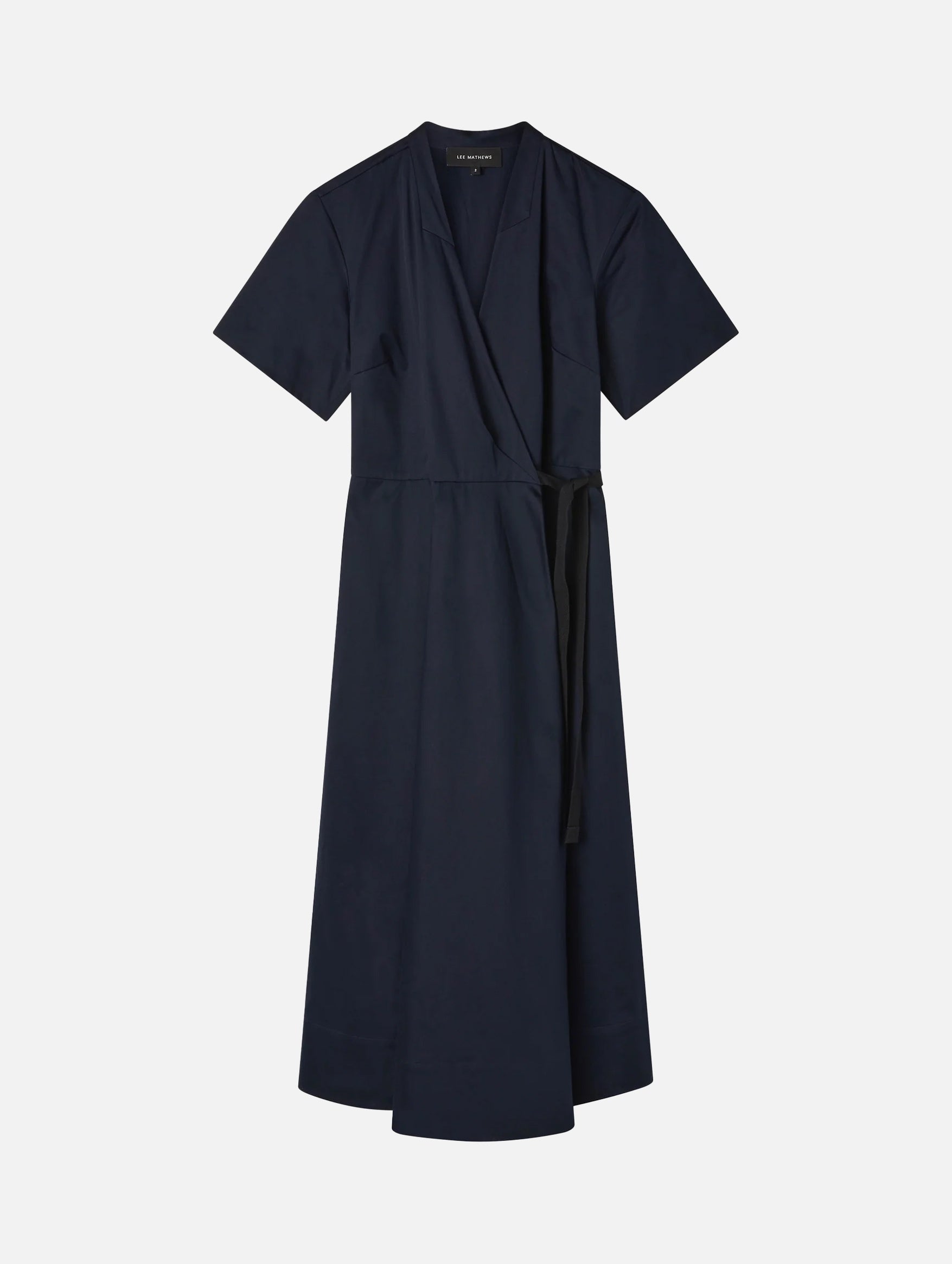 Spencer Cotton Wrap Dress in Ink