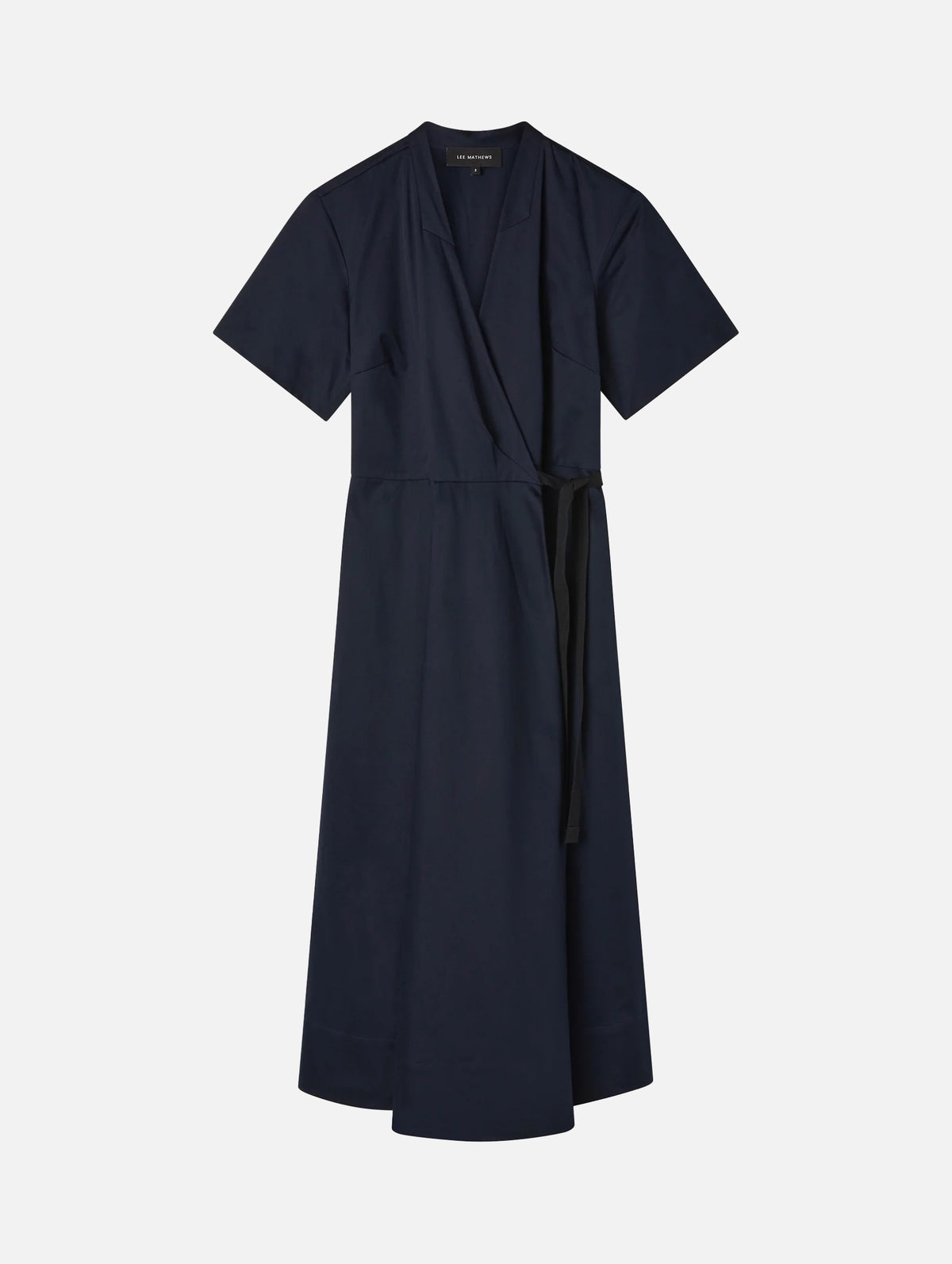 Spencer Cotton Wrap Dress in Ink