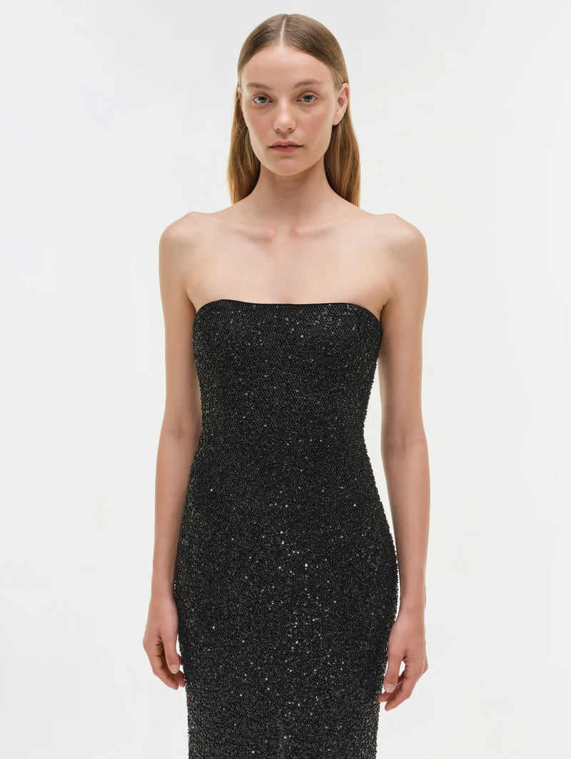 Xyla Sleeveless Midi Dress in Black